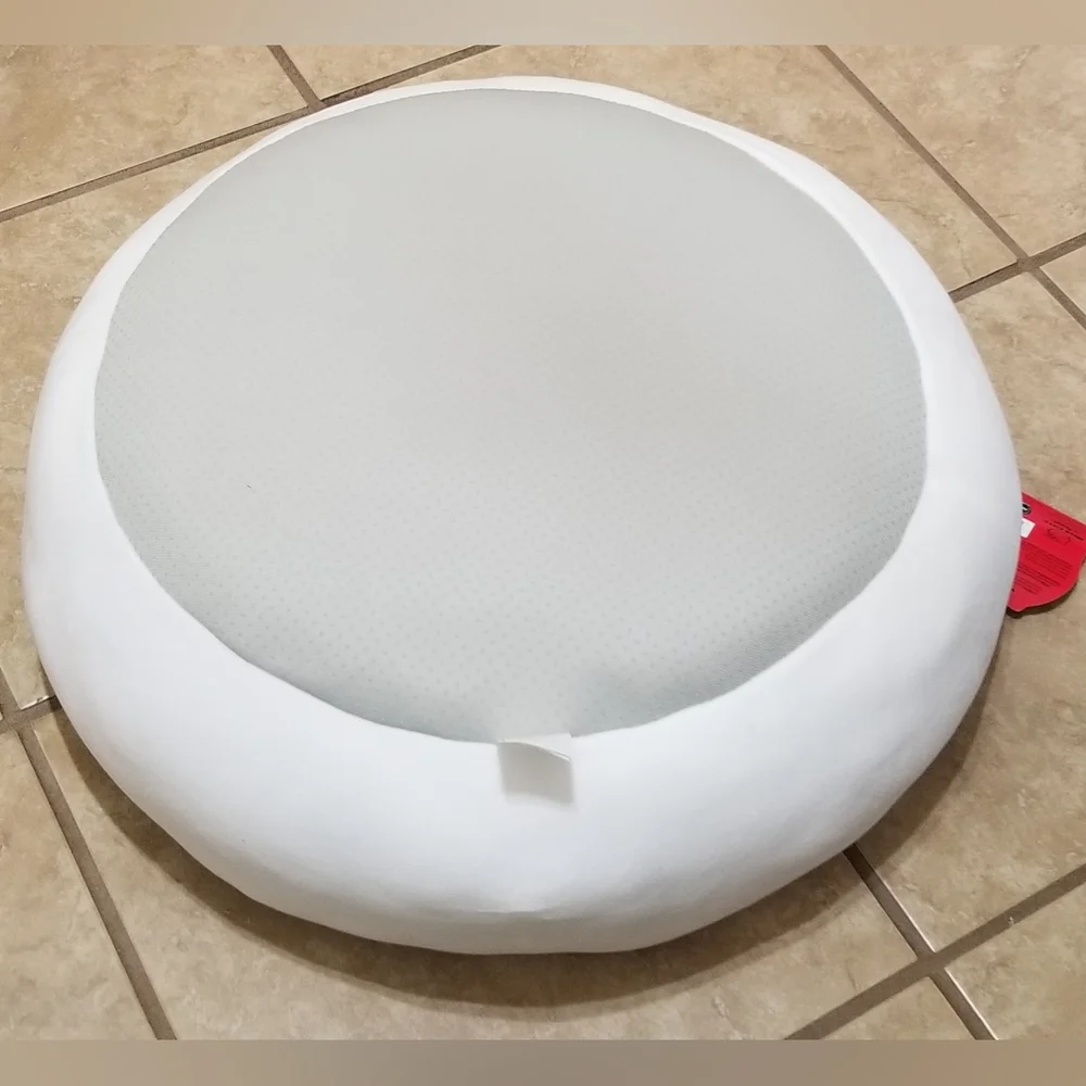 Sanrio Hello Kitty Round White & Red Plush Pet Bed with Removable Pillow